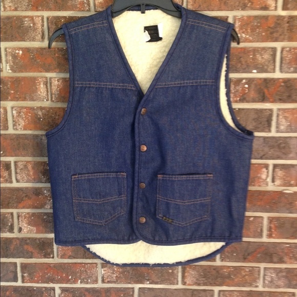 VINTAGE Sears & Roebuck Sherpa Lined Vest Size M - Picture 1 of 6